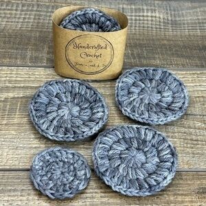 Handcrafted Crochet Face Round Makeup Remover Scrubbies Set Cotton Yarn